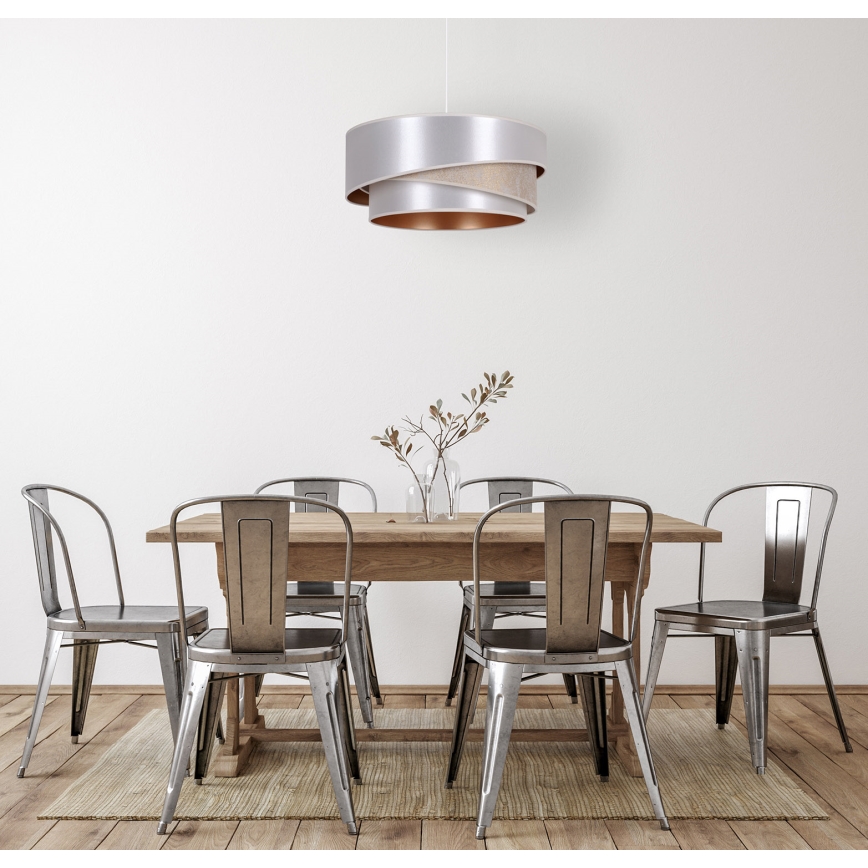 Duolla - Luster na sajli KOBO 1xE27/15W/230V pr. 45 cm srebrna/zlatna