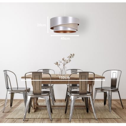 Duolla - Luster na sajli KOBO 1xE27/15W/230V pr. 45 cm srebrna/zlatna