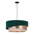 Duolla - Luster na sajli KOBO 1xE27/15W/230V pr. 45 cm zelena/ružičasto zlatna/krem