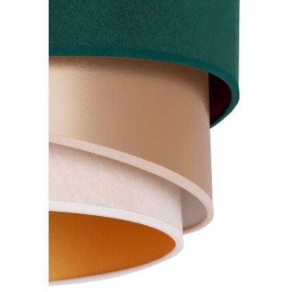 Duolla - Luster na sajli KOBO 1xE27/15W/230V pr. 45 cm zelena/ružičasto zlatna/krem