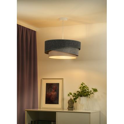 Duolla - Luster na sajli KOBO ECO RECYCLING 1xE27/15W/230V pr. 45 cm zelena/siva/krem