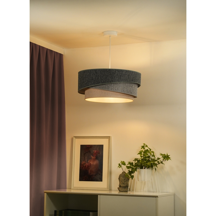 Duolla - Luster na sajli KOBO ECO RECYCLING 1xE27/15W/230V pr. 45 cm zelena/siva/krem