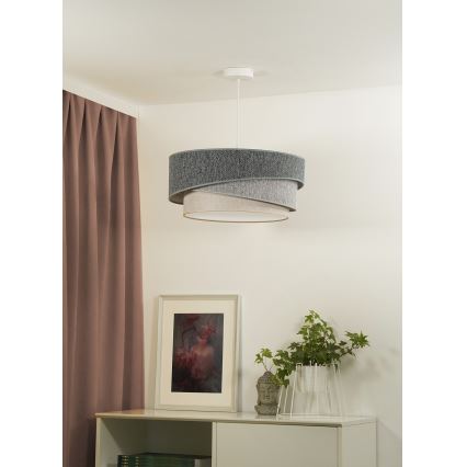 Duolla - Luster na sajli KOBO ECO RECYCLING 1xE27/15W/230V pr. 45 cm zelena/siva/krem