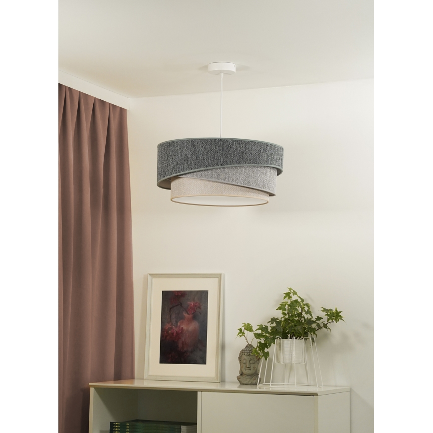 Duolla - Luster na sajli KOBO ECO RECYCLING 1xE27/15W/230V pr. 45 cm zelena/siva/krem