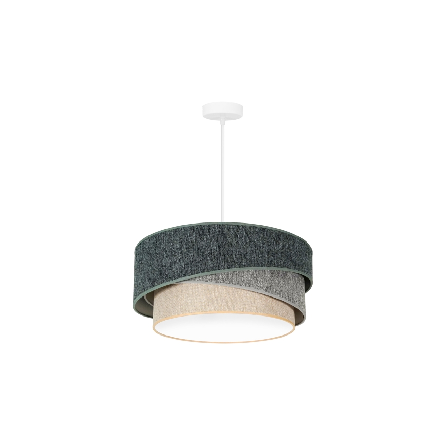 Duolla - Luster na sajli KOBO ECO RECYCLING 1xE27/15W/230V pr. 45 cm zelena/siva/krem