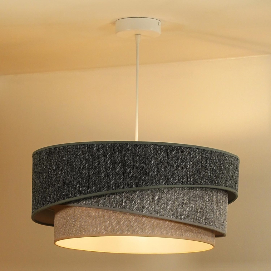 Duolla - Luster na sajli KOBO ECO RECYCLING 1xE27/15W/230V pr. 45 cm zelena/siva/krem