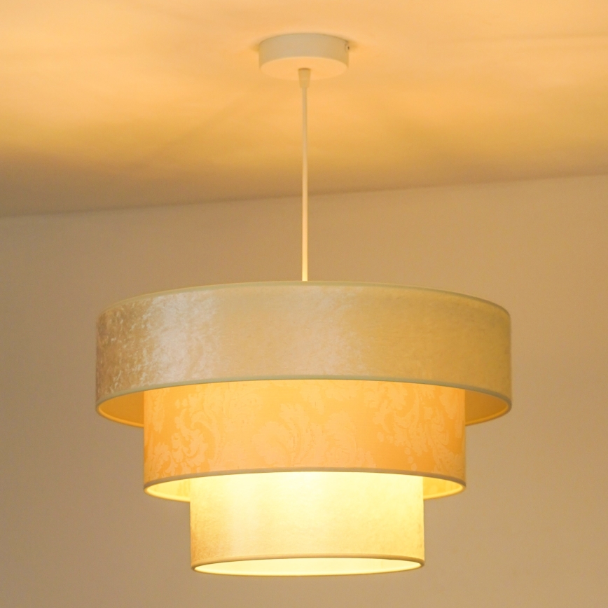 Duolla - Luster na sajli LUNETA 1xE27/40W/230V pr. 45 cm krem