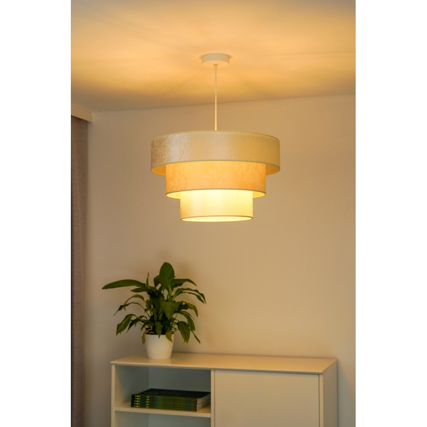 Duolla - Luster na sajli LUNETA 1xE27/40W/230V pr. 45 cm krem