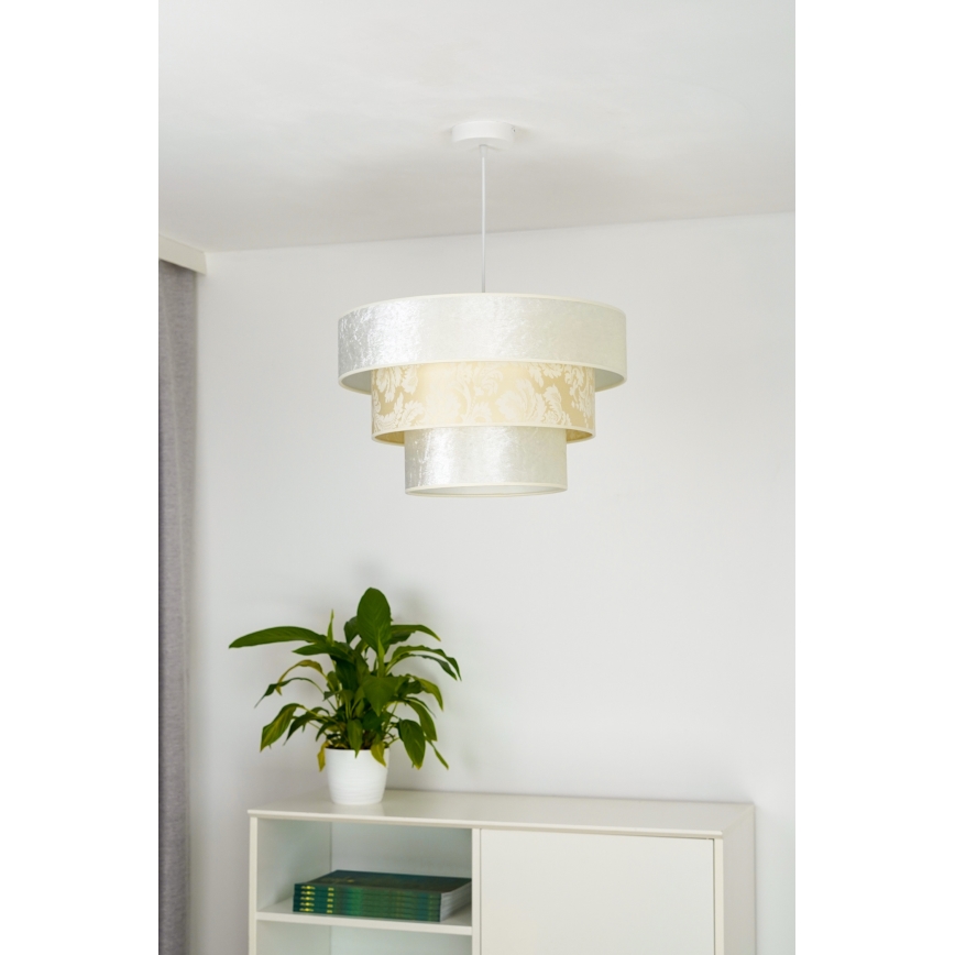 Duolla - Luster na sajli LUNETA 1xE27/40W/230V pr. 45 cm krem