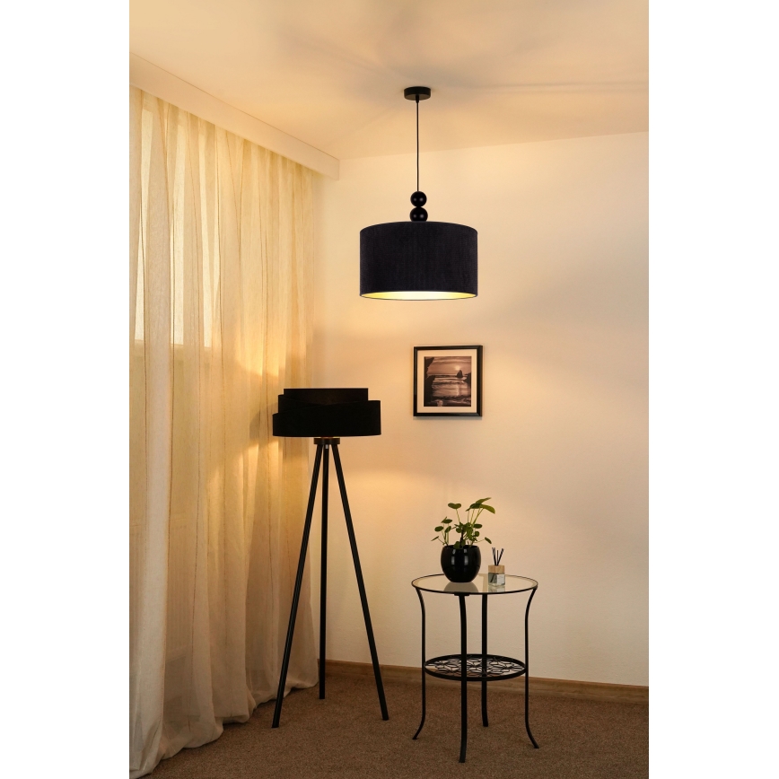 Duolla - Luster na sajli LYON 1xE27/15W/230V pr. 40 cm crna