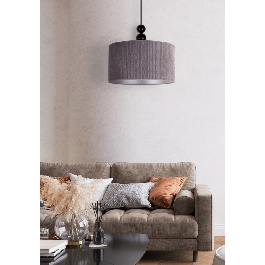 Duolla - Luster na sajli LYON 1xE27/15W/230V pr. 40 cm siva