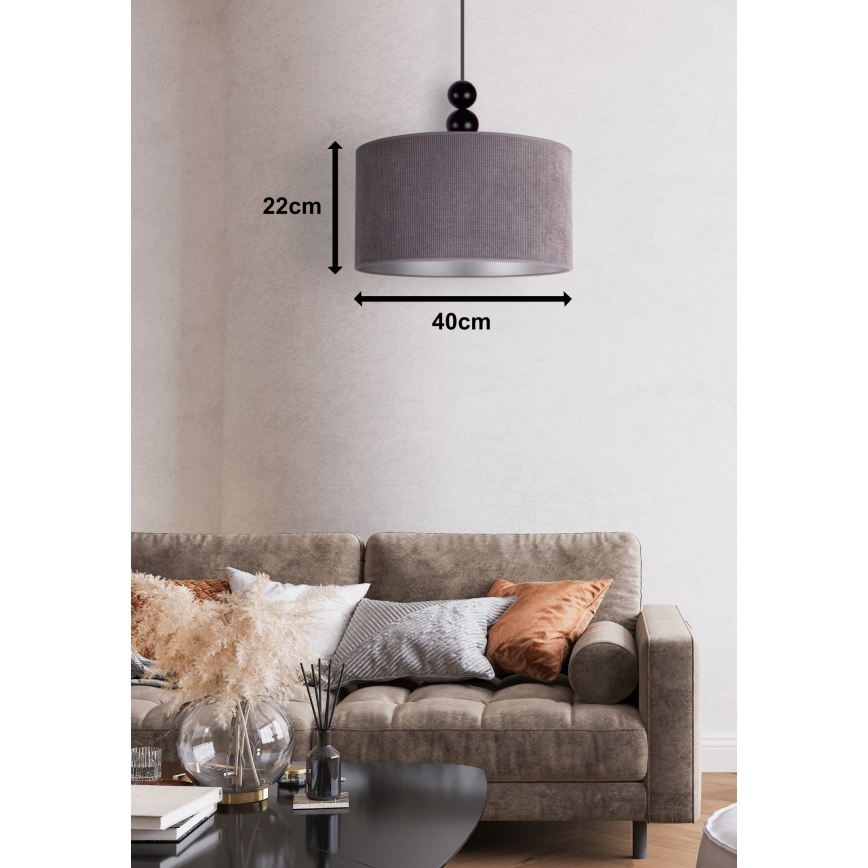 Duolla - Luster na sajli LYON 1xE27/15W/230V pr. 40 cm siva