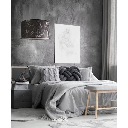 Duolla - Luster na sajli MARBLE 1xE27/40W/230V pr. 45 cm crna/bijela