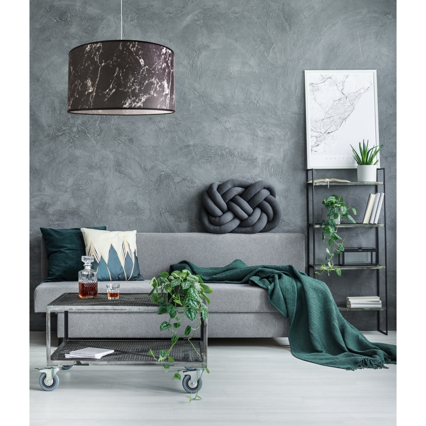 Duolla - Luster na sajli MARBLE 1xE27/40W/230V pr. 45 cm crna/bijela