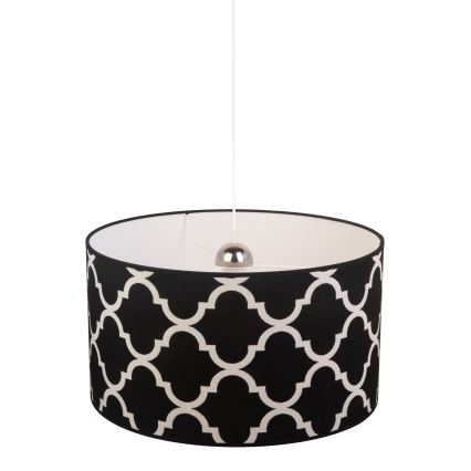 Duolla - Luster na sajli MAROKO 1xE27/40W/230V pr. 45 cm crna/bijela