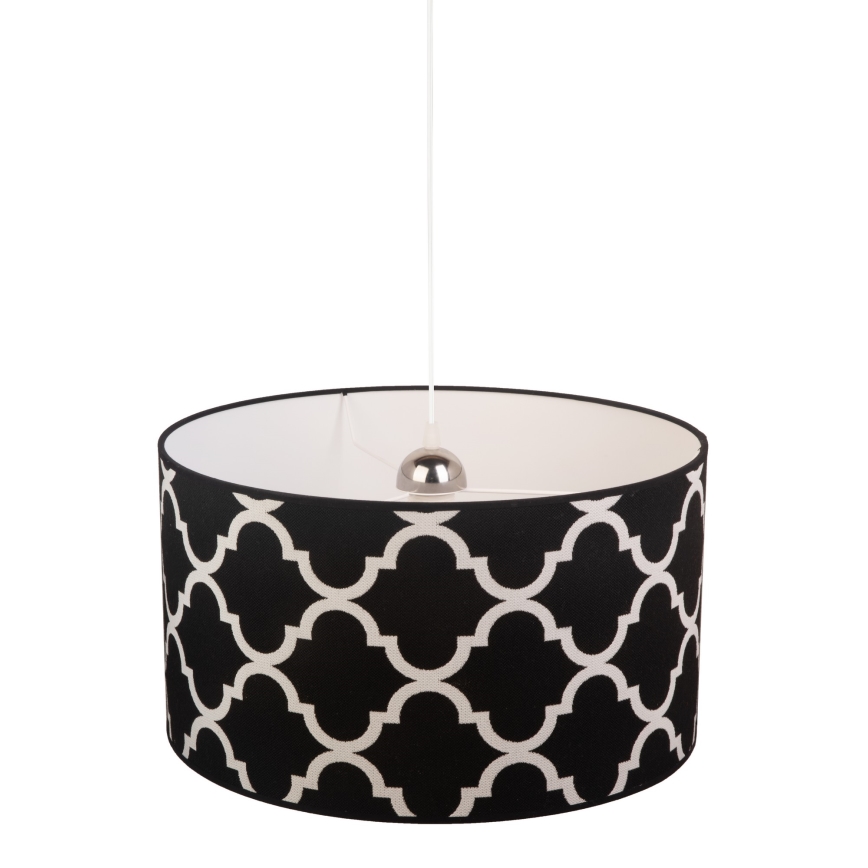 Duolla - Luster na sajli MAROKO 1xE27/40W/230V pr. 45 cm crna/bijela