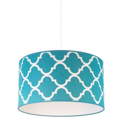 Duolla - Luster na sajli MAROKO 1xE27/40W/230V pr. 45 cm tirkizna/bijela