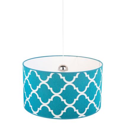 Duolla - Luster na sajli MAROKO 1xE27/40W/230V pr. 45 cm tirkizna/bijela