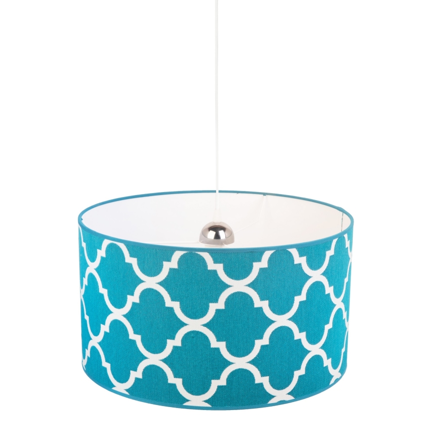 Duolla - Luster na sajli MAROKO 1xE27/40W/230V pr. 45 cm tirkizna/bijela