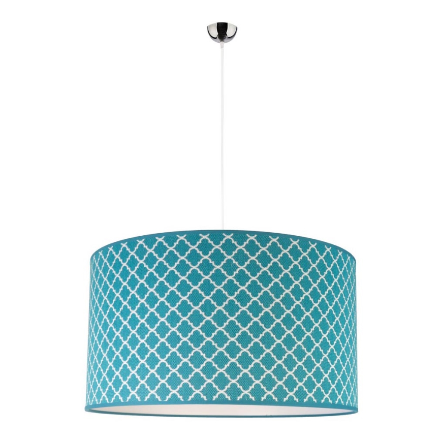 Duolla - Luster na sajli MAROKO 1xE27/40W/230V pr. 45 cm tirkizna/bijela