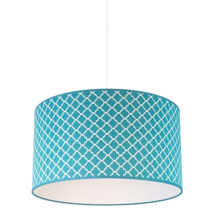 Duolla - Luster na sajli MAROKO 1xE27/40W/230V pr. 45 cm tirkizna/bijela