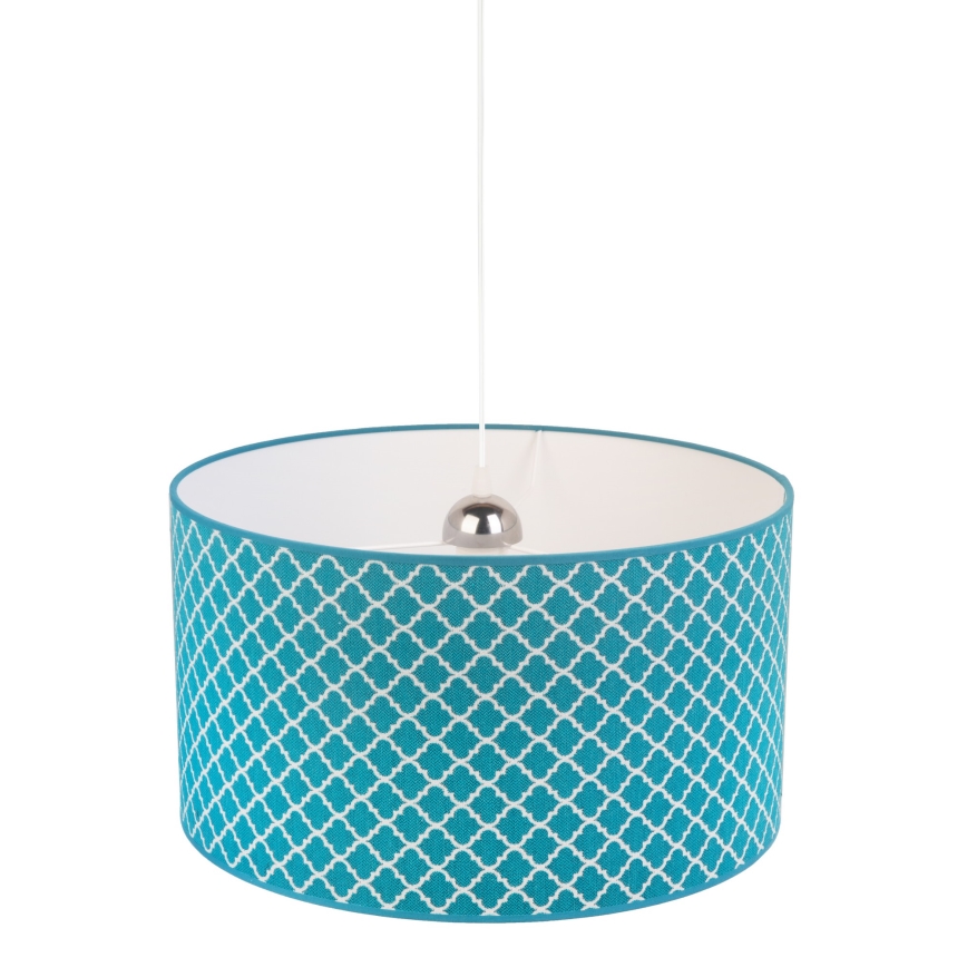 Duolla - Luster na sajli MAROKO 1xE27/40W/230V pr. 45 cm tirkizna/bijela