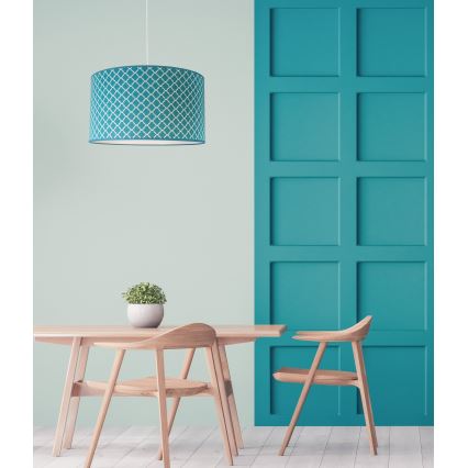 Duolla - Luster na sajli MAROKO 1xE27/40W/230V pr. 45 cm tirkizna/bijela