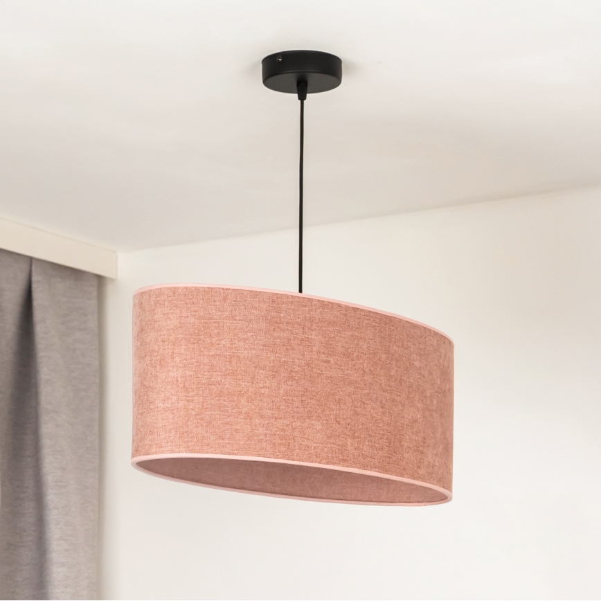 Duolla - Luster na sajli OVAL 1xE27/15W/230V ružičasta