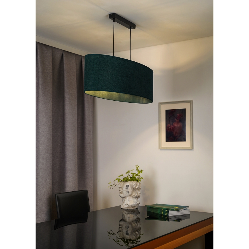 Duolla - Luster na sajli OVAL 2xE27/15W/230V zelena