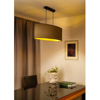 Duolla - Luster na sajli OVAL VEGAN 2xE27/15W/230V bež