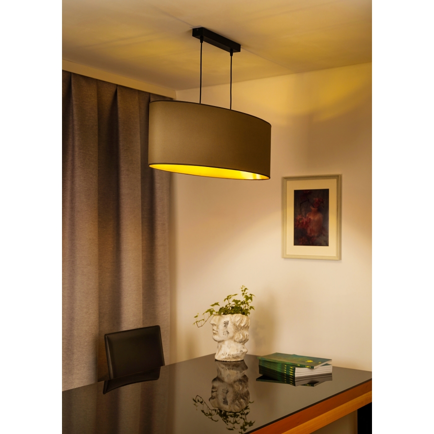 Duolla - Luster na sajli OVAL VEGAN 2xE27/15W/230V bež