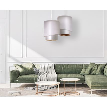 Duolla - Luster na sajli PARIS 1xE27/15W/230V pr. 40 cm srebrna/zlatna