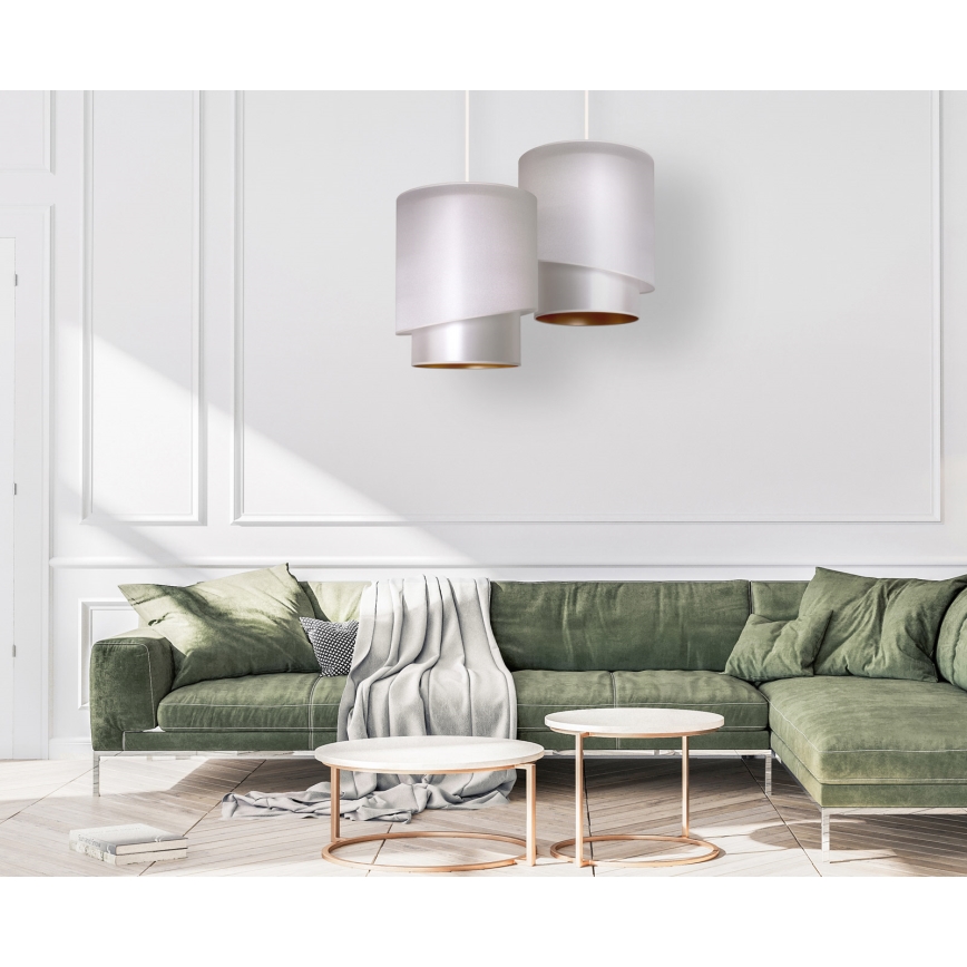 Duolla - Luster na sajli PARIS 1xE27/15W/230V pr. 40 cm srebrna/zlatna
