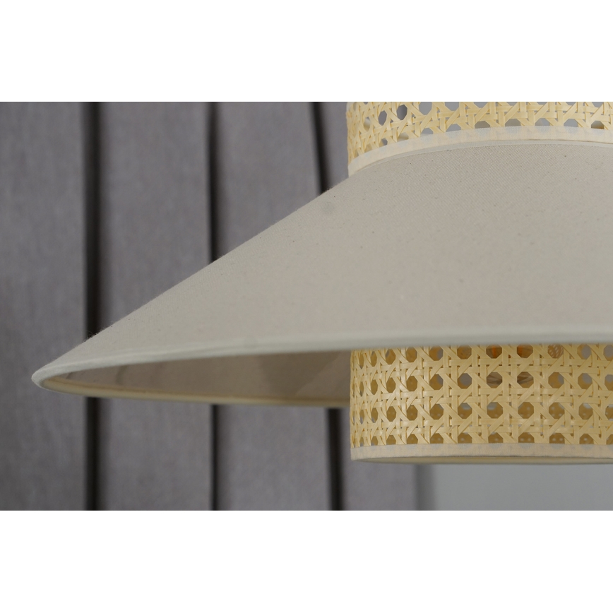 Duolla - Luster na sajli RIO RATTAN 1xE27/15W/230V pr. 45 cm bež/ratan