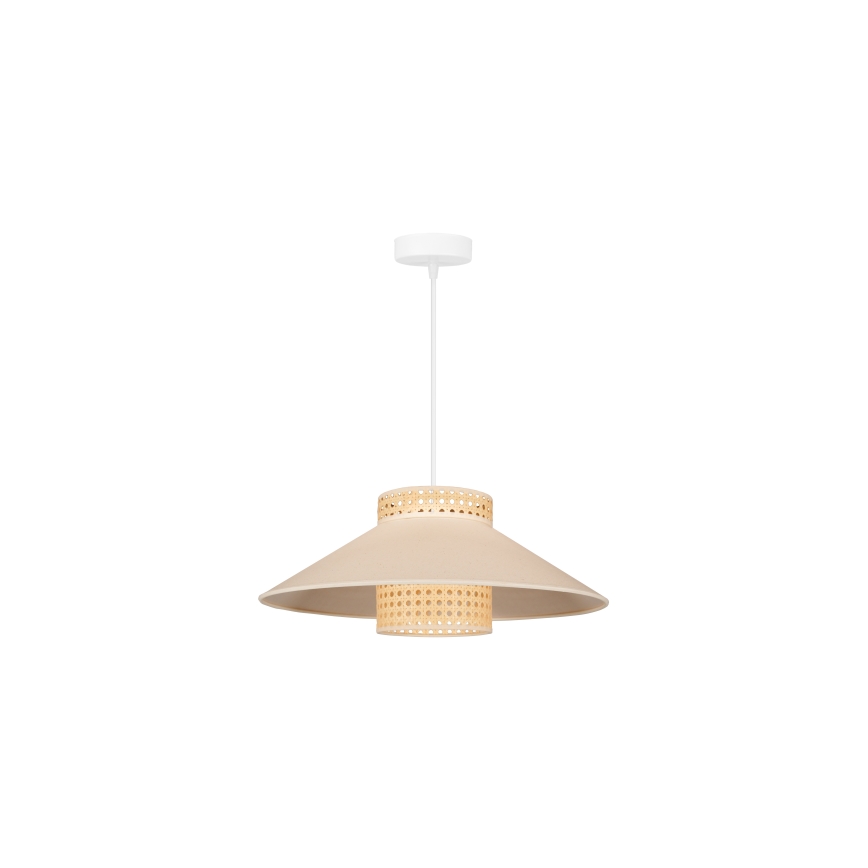 Duolla - Luster na sajli RIO RATTAN 1xE27/15W/230V pr. 45 cm bež/ratan