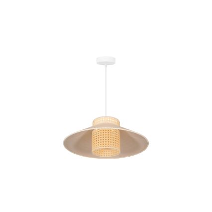 Duolla - Luster na sajli RIO RATTAN 1xE27/15W/230V pr. 45 cm bež/ratan