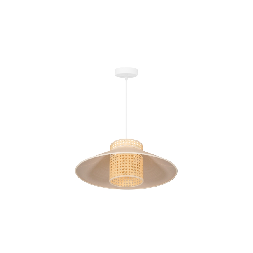 Duolla - Luster na sajli RIO RATTAN 1xE27/15W/230V pr. 45 cm bež/ratan