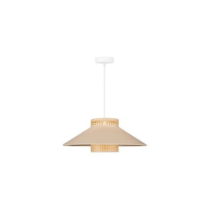 Duolla - Luster na sajli RIO RATTAN 1xE27/15W/230V pr. 45 cm bež/ratan