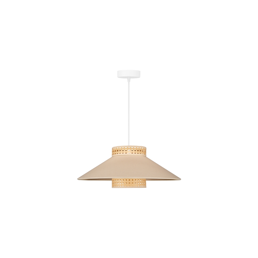 Duolla - Luster na sajli RIO RATTAN 1xE27/15W/230V pr. 45 cm bež/ratan