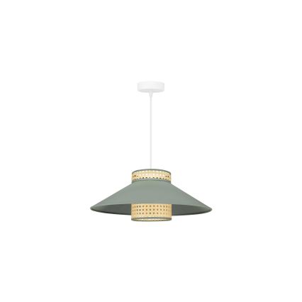 Duolla - Luster na sajli RIO RATTAN 1xE27/15W/230V pr. 45 cm zelena/ratan