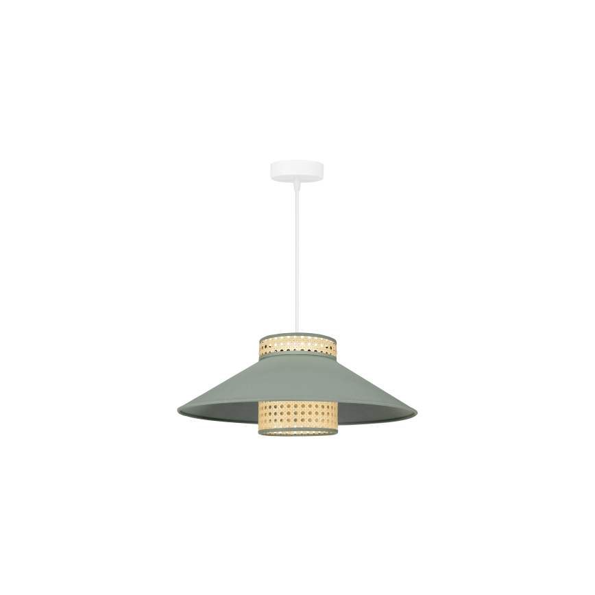 Duolla - Luster na sajli RIO RATTAN 1xE27/15W/230V pr. 45 cm zelena/ratan