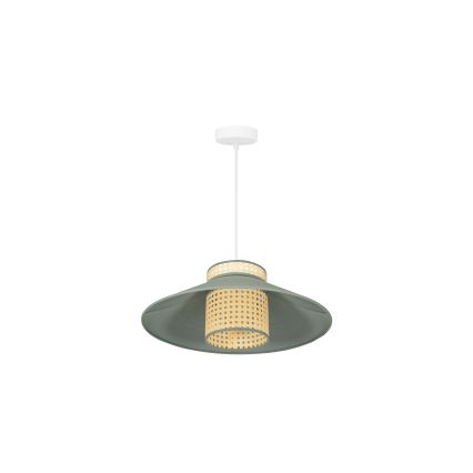 Duolla - Luster na sajli RIO RATTAN 1xE27/15W/230V pr. 45 cm zelena/ratan