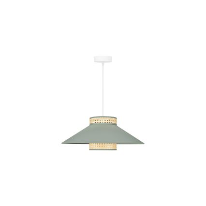 Duolla - Luster na sajli RIO RATTAN 1xE27/15W/230V pr. 45 cm zelena/ratan