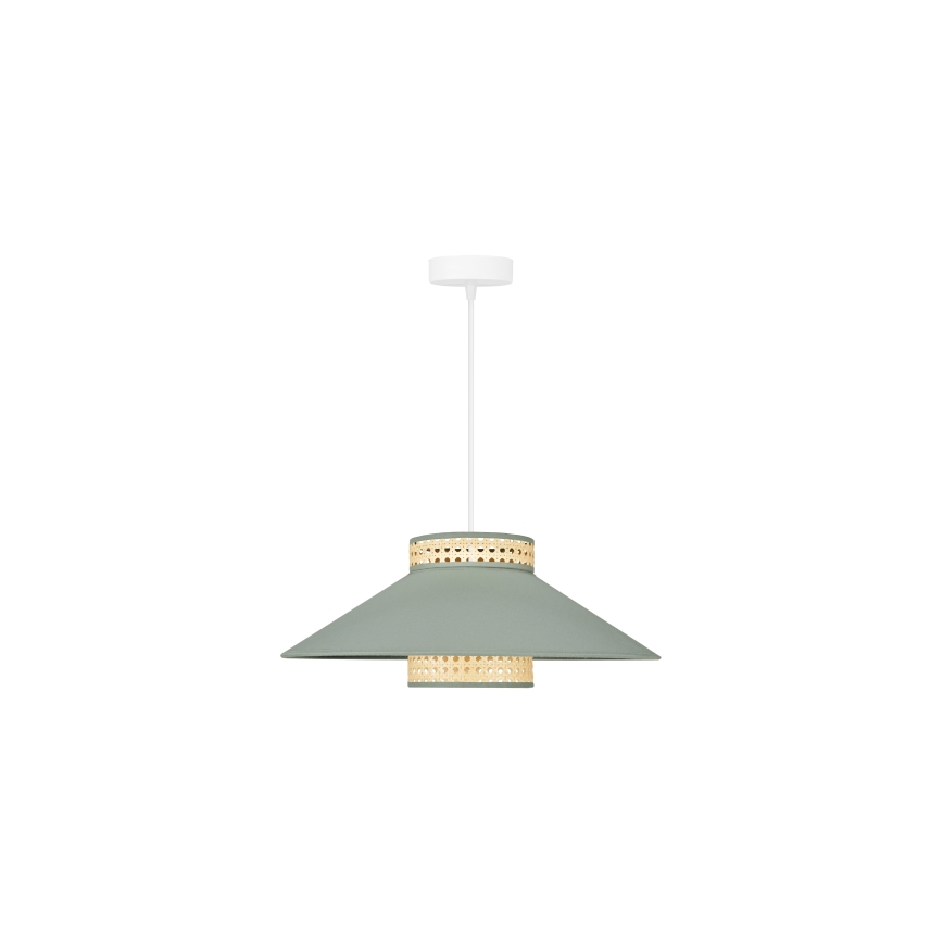 Duolla - Luster na sajli RIO RATTAN 1xE27/15W/230V pr. 45 cm zelena/ratan