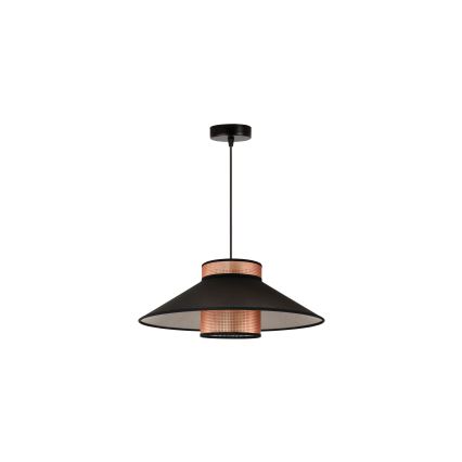 Duolla - Luster na sajli RIO SHINY 1xE27/15W/230V pr. 45 cm crna/bakrena