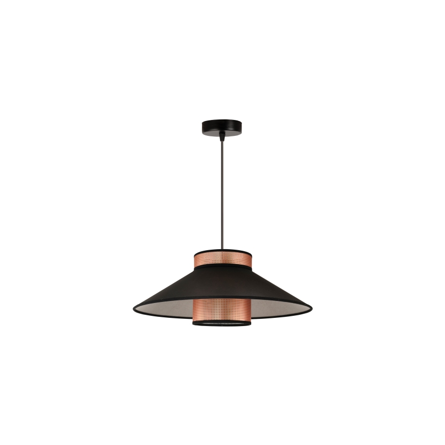 Duolla - Luster na sajli RIO SHINY 1xE27/15W/230V pr. 45 cm crna/bakrena