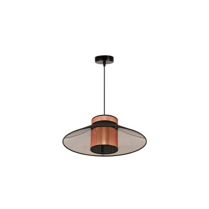 Duolla - Luster na sajli RIO SHINY 1xE27/15W/230V pr. 45 cm crna/bakrena