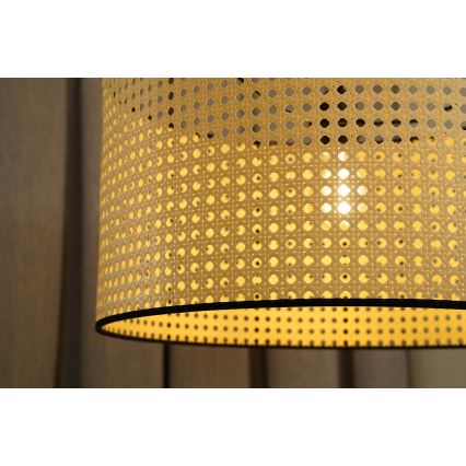Duolla - Luster na sajli ROLLER 1xE27/15W/230V pr. 45 cm ratan/crna