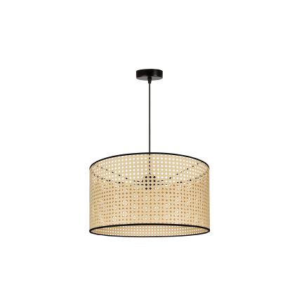 Duolla - Luster na sajli ROLLER 1xE27/15W/230V pr. 45 cm ratan/crna