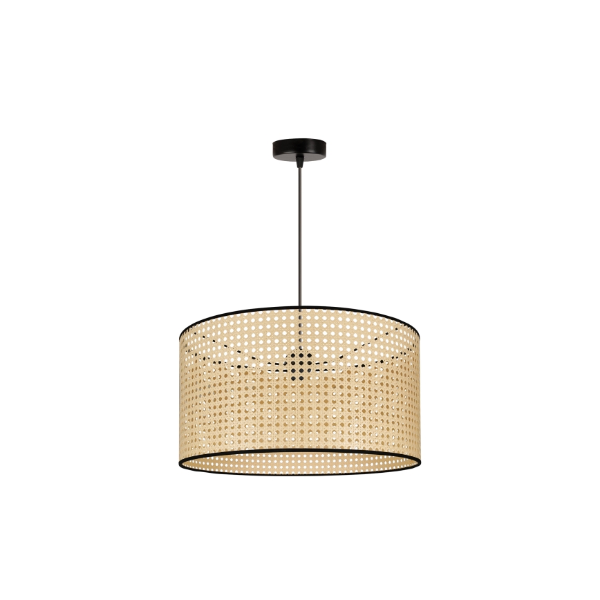 Duolla - Luster na sajli ROLLER 1xE27/15W/230V pr. 45 cm ratan/crna